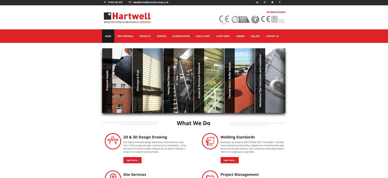 Hartwell Manufacturing and Mechanical Services website