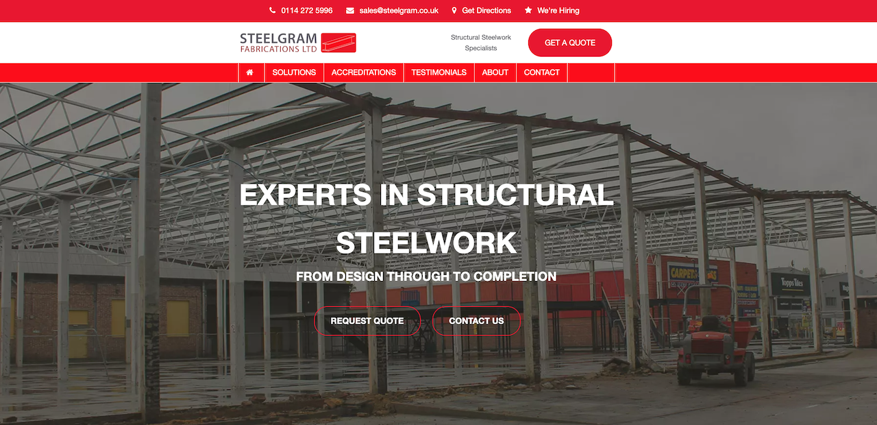 Steelgram Fabrications website