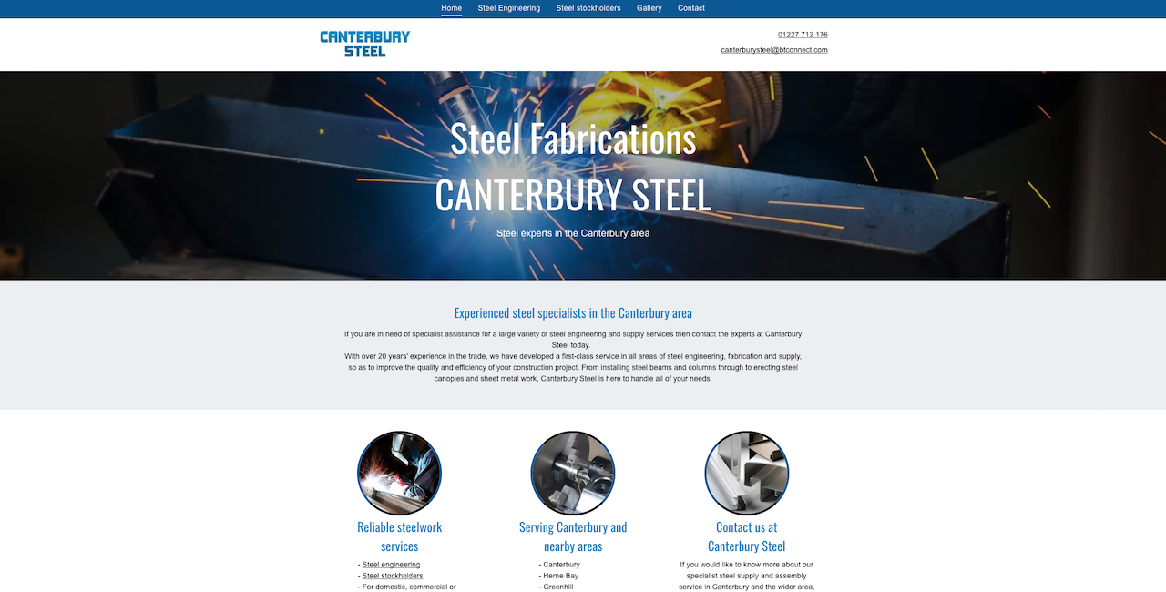 Canterburysteel website