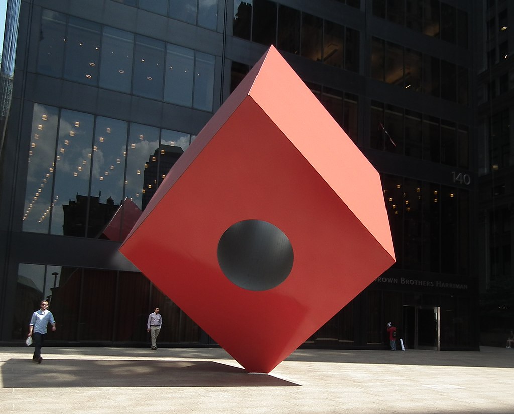 Noguchi’s work Red Cube can be found at 140 Broadway in Lower Manhattan