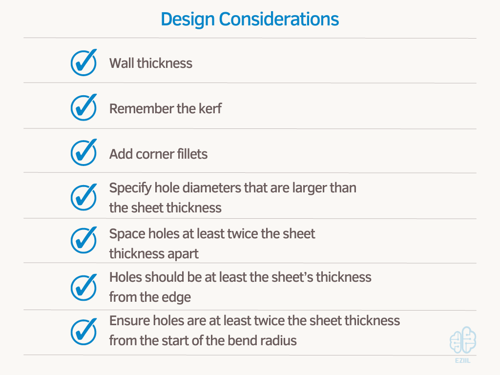 General considerations when designing sheet metal parts