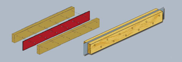 A flitch beam (or flitched beam) is a compound beam used in the construction of houses, decks, and other primarily wood-framestructures. 