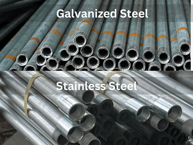 Galvanized steel pipes vs stainless steel pipes