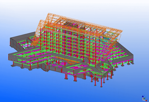 Samples of steel detailing process. Steel detailing also includes other important stages, such as reinforcing steel detailing, anchor setting plans, steel design, connectivity diagrams, and the creation of a Bill of Materials (BoM).Steel detailers transform design drawings or design drafts, into “shop” drawings