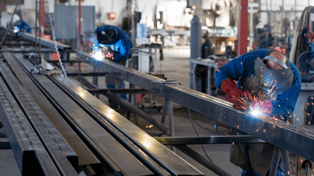 Welding in warehouse