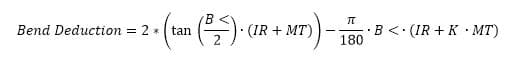 Bend-Deduction-Formula