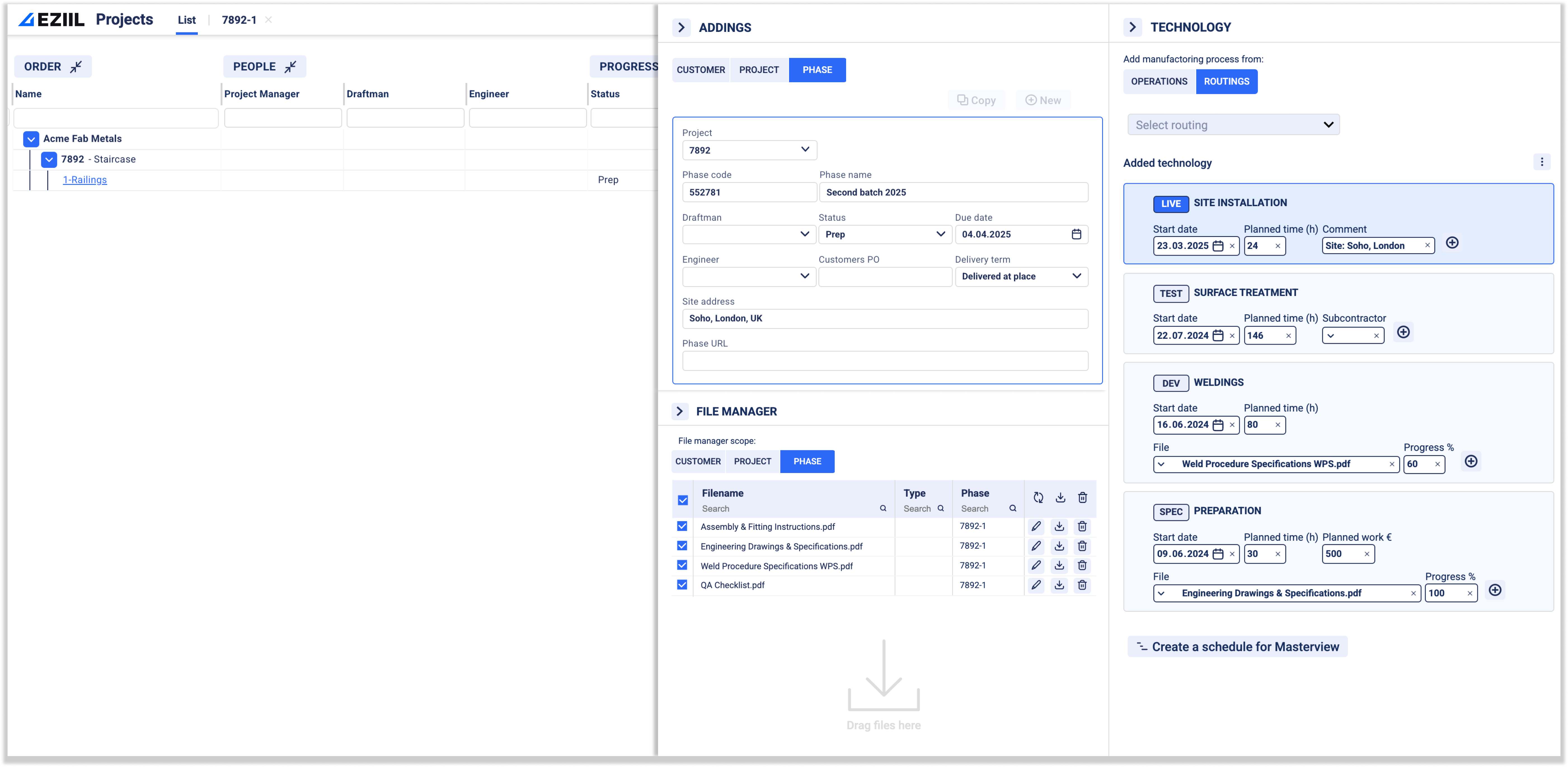 EZIIL metal fabrication MES software planning