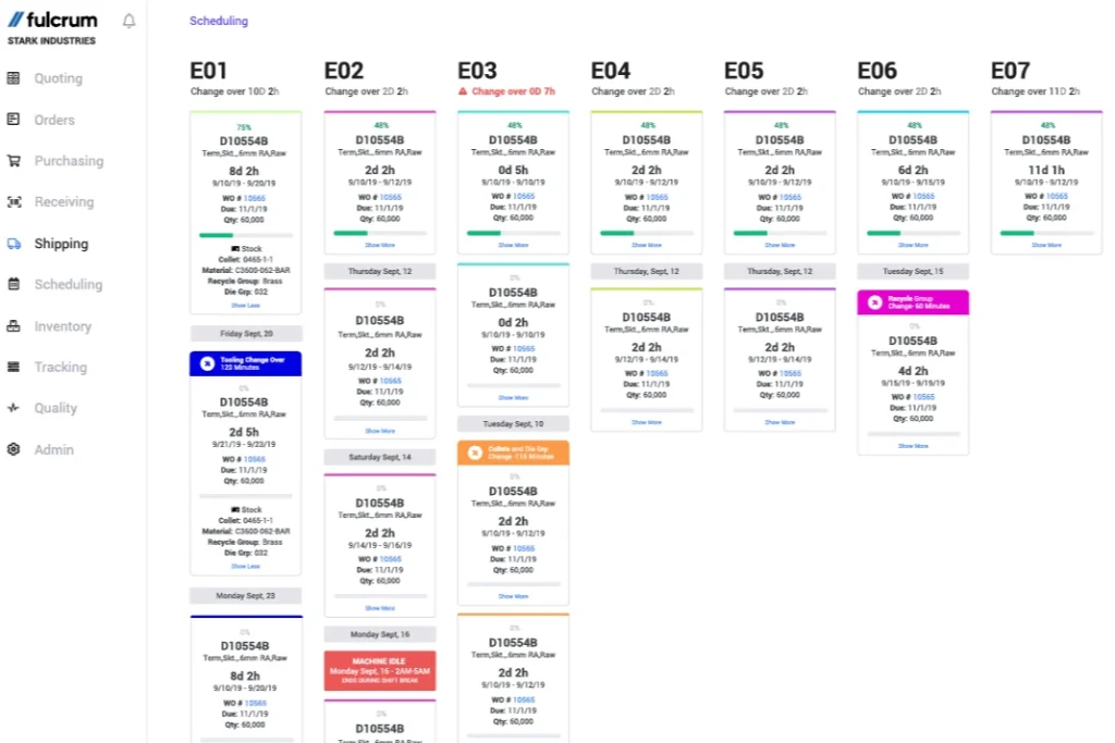 fulcrum scheduling dashboard