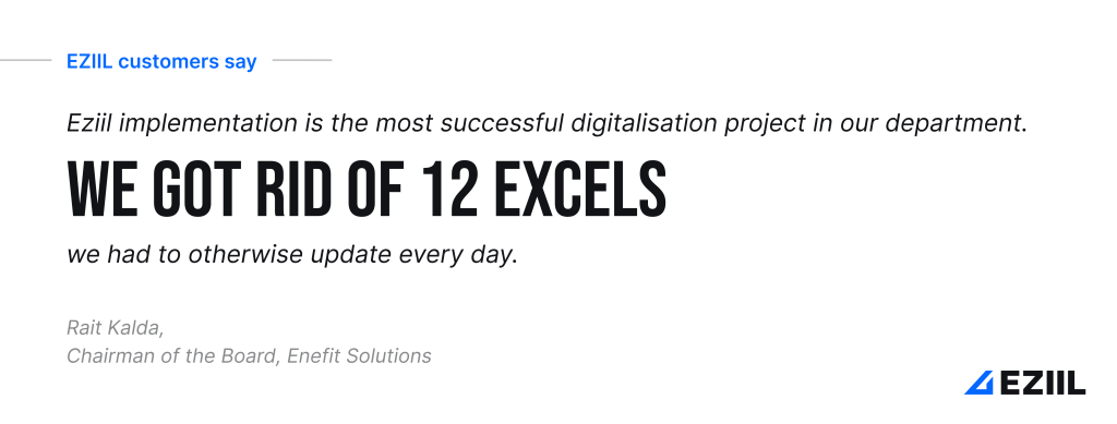 EZIIL job shop scheduling Excel testimonial