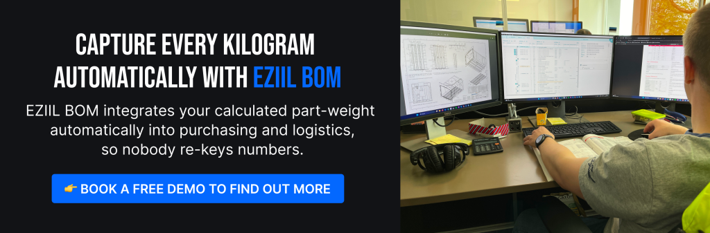 EZIIL BILL OF MATERIALS BOM STEEL WEIGHT CALCULATOR PURCHASE ORDER QUOTES