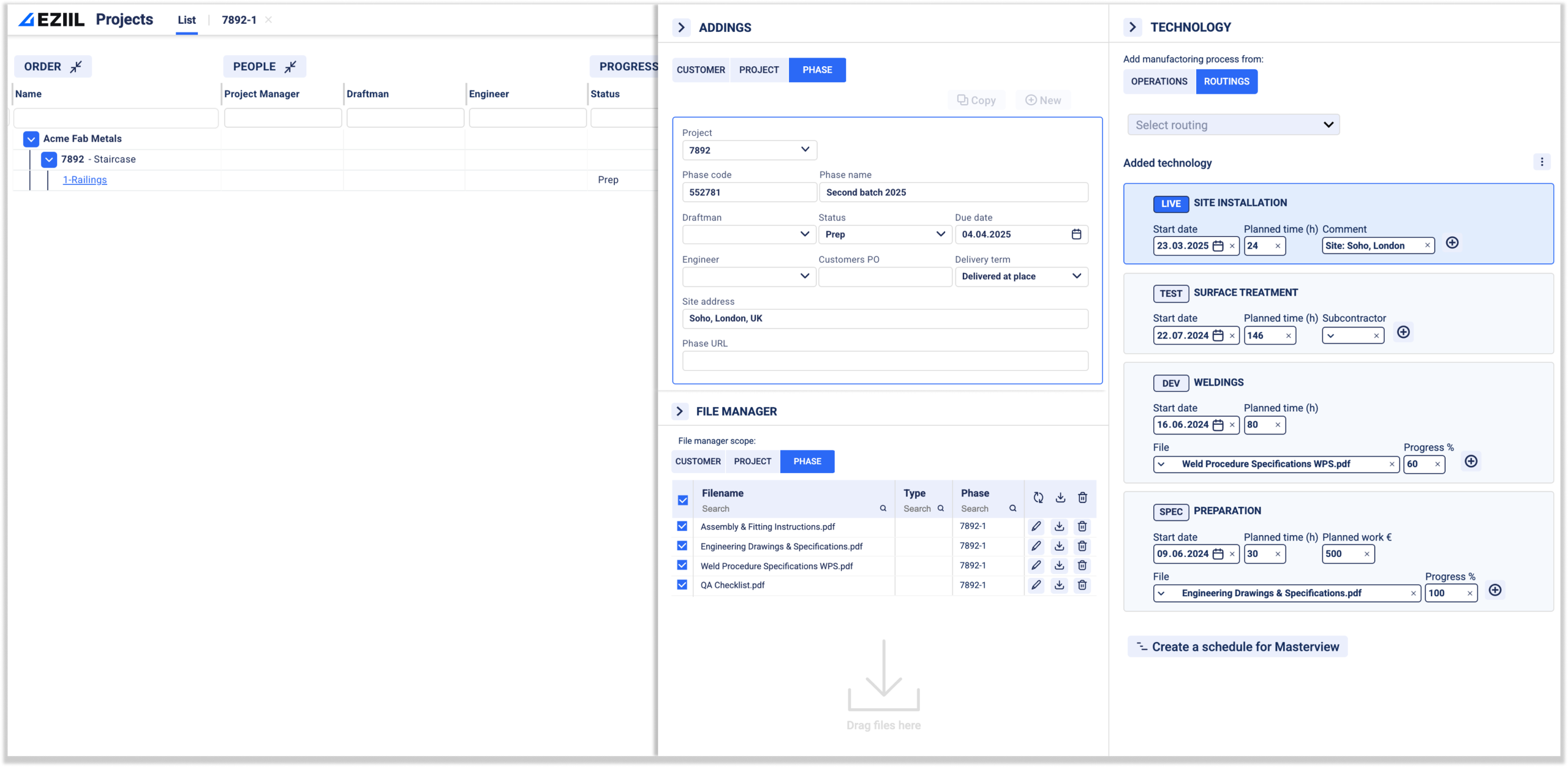 EZIIL production routing