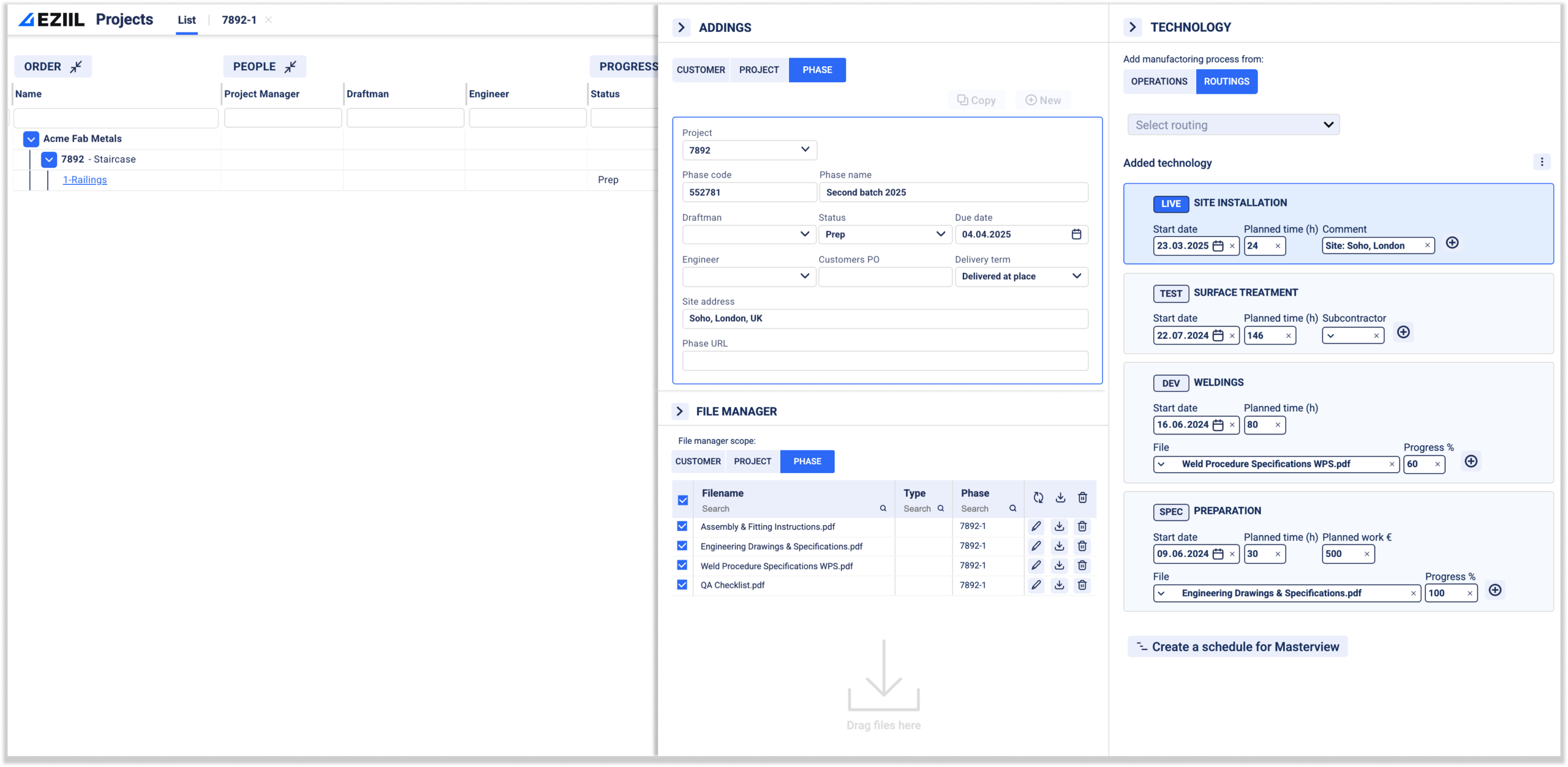 EZIIL production routing