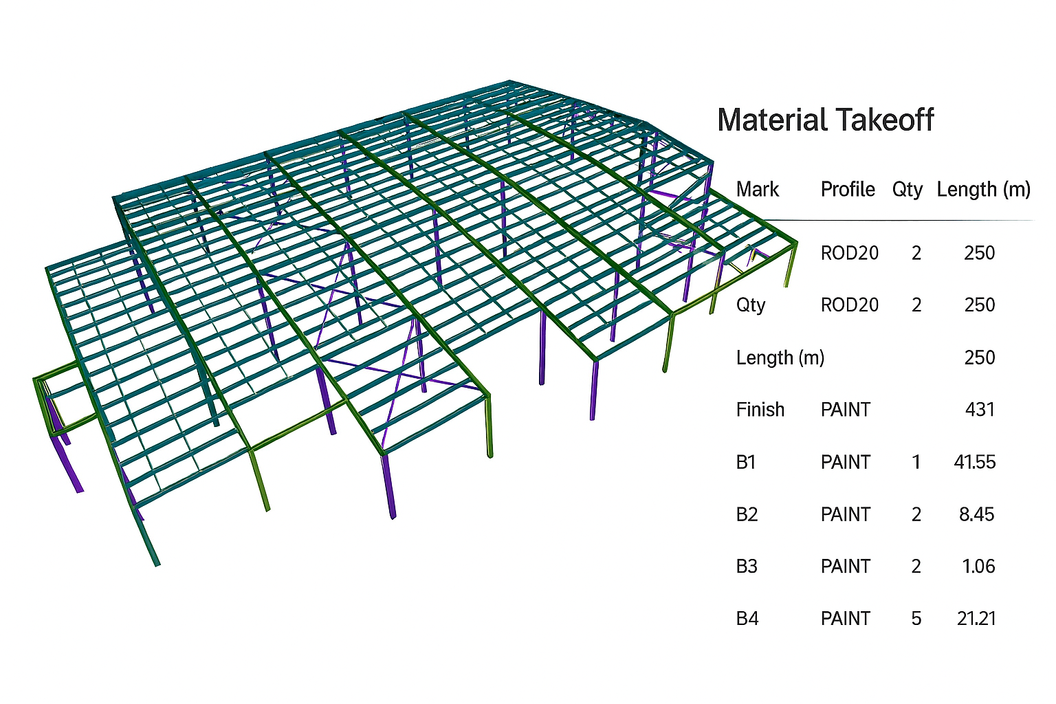 material take off mto steel fabrication