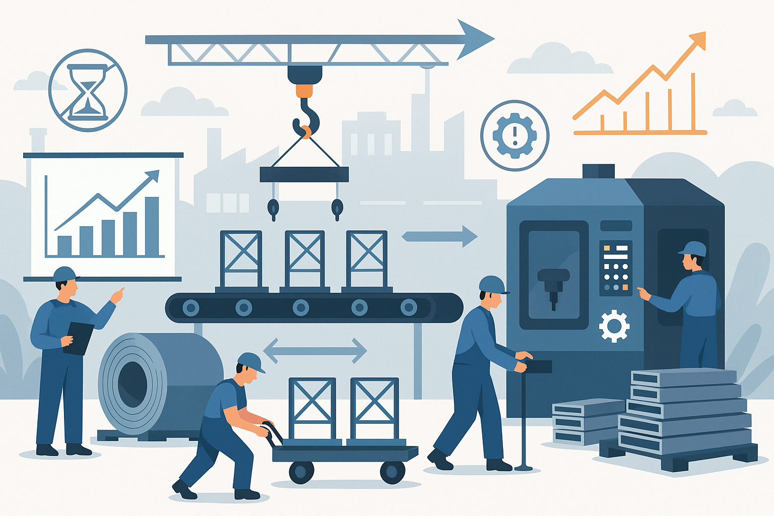 throughput in steel fabrication