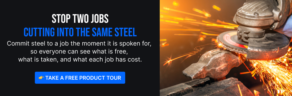 Material allocation for steel fabrication jobs